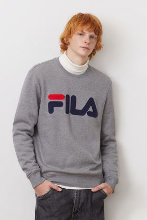 FILA Regola Sweatshirts Grey / Navy / Red,Mens Clothing | CA.PVWNMR273